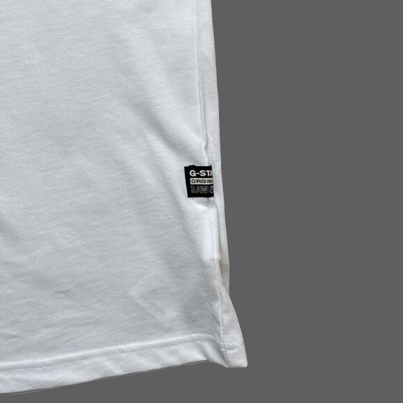 G-Star RAW Logo Slim SS Tee Size L White/Black $60 MSRP - Picture 2 of 6